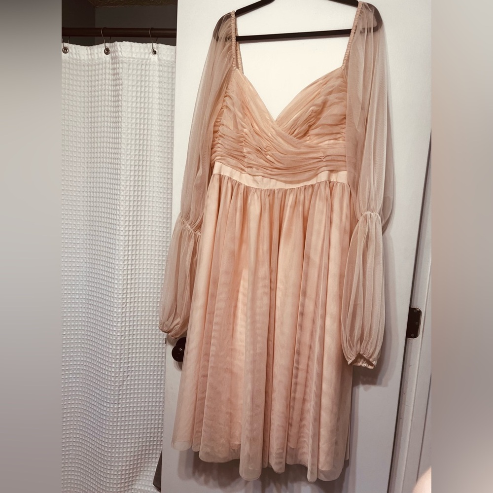 Eloquii Blush Pink Midi Tulle Dress - Picture 4 of 12